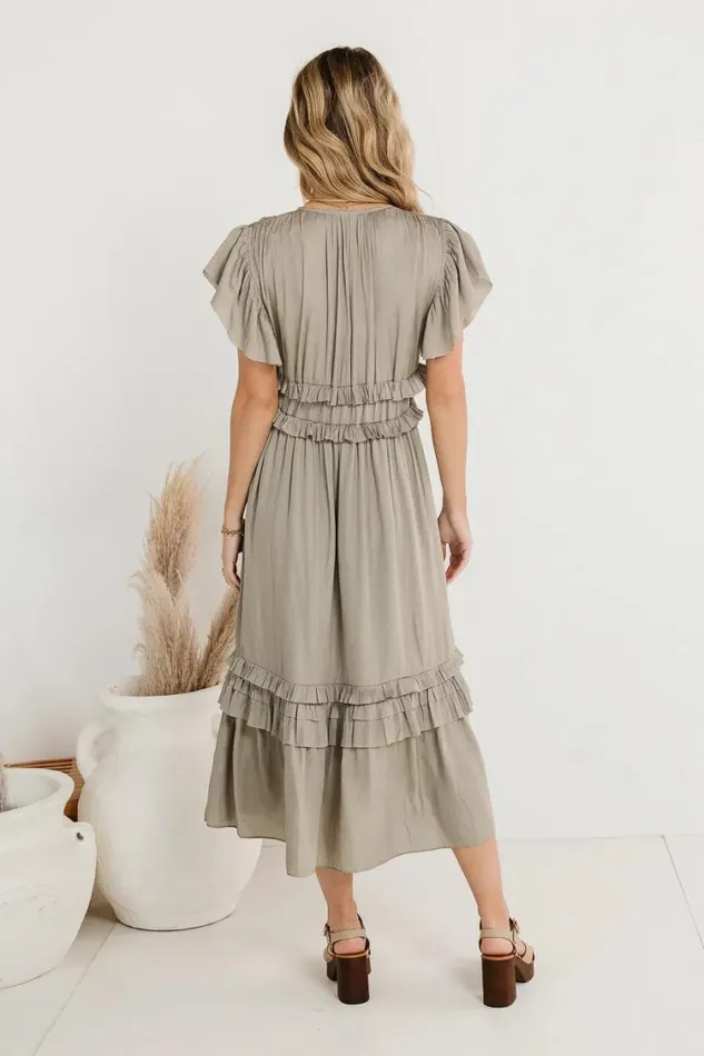 Dresses Women Bohme Willa Ruffle Dress In Sage Sage