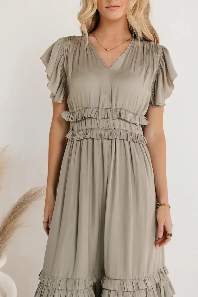 Dresses Women Bohme Willa Ruffle Dress In Sage Sage