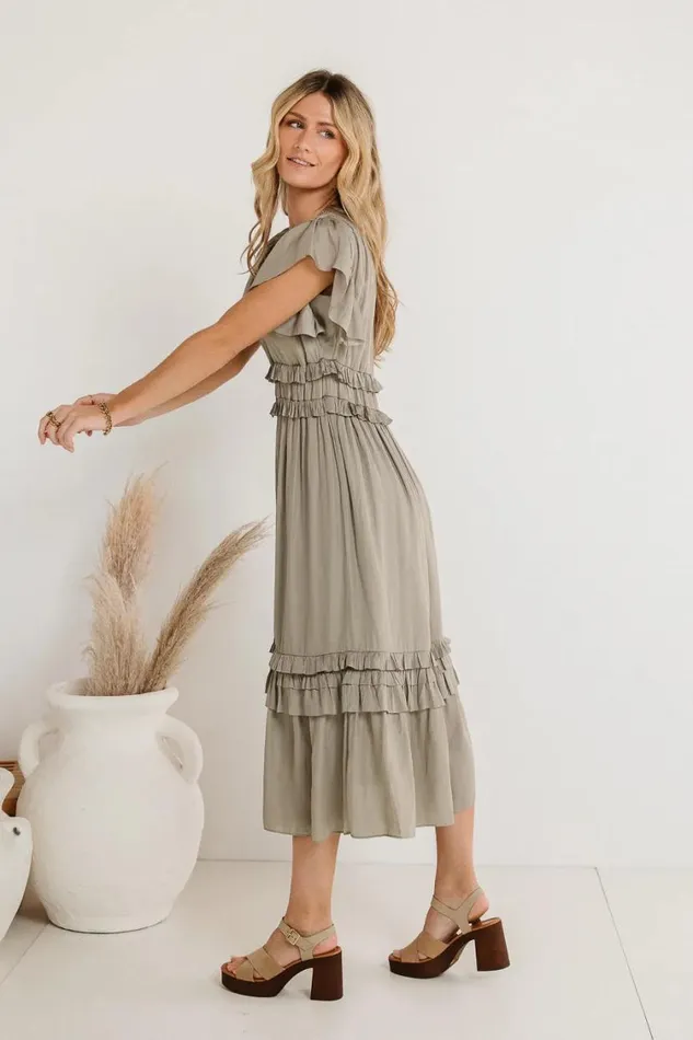 Dresses Women Bohme Willa Ruffle Dress In Sage Sage