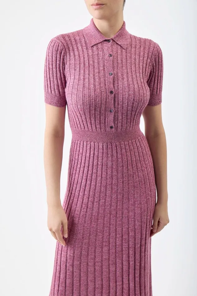 Dresses Women Gabriela Hearst Avant Knit Dress In Blush Multi Cashmere Silk