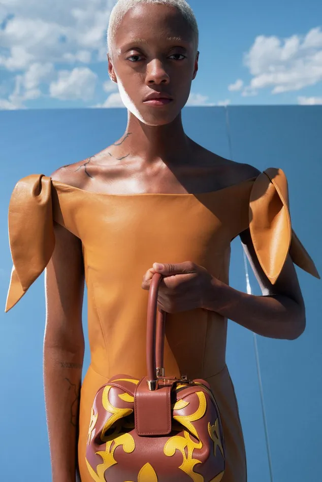 Dresses Women Gabriela Hearst Eda Dress In Cashew Nappa Leather