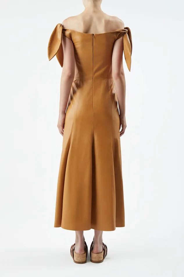Dresses Women Gabriela Hearst Eda Dress In Cashew Nappa Leather