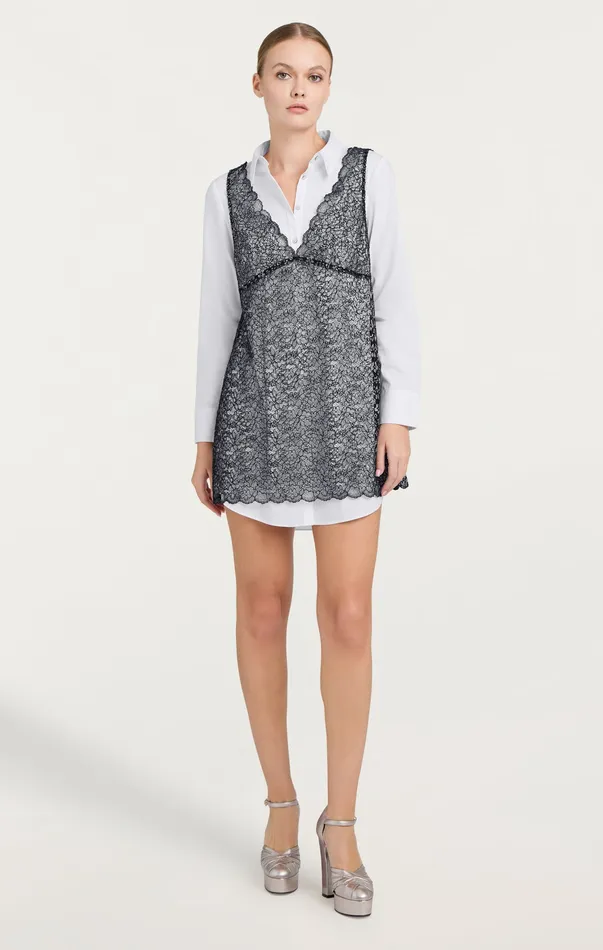 Dresses Women Lace Catilina Dress BlackWhite Cinq Sept