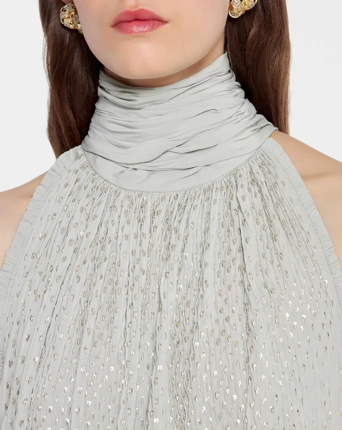 Dresses Women LANVIN Embroidered Cape Gown In Charmeuse Sage