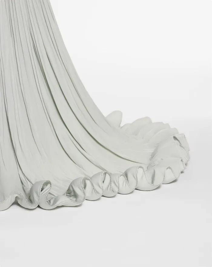 Dresses Women LANVIN Embroidered Cape Gown In Charmeuse Sage