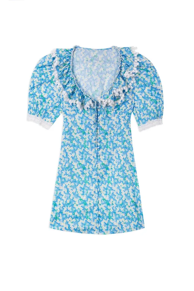 Dresses Women RIXO Anya Blue Tropical Floral Dresses Women RIXO Anya Blue Tropical Floral