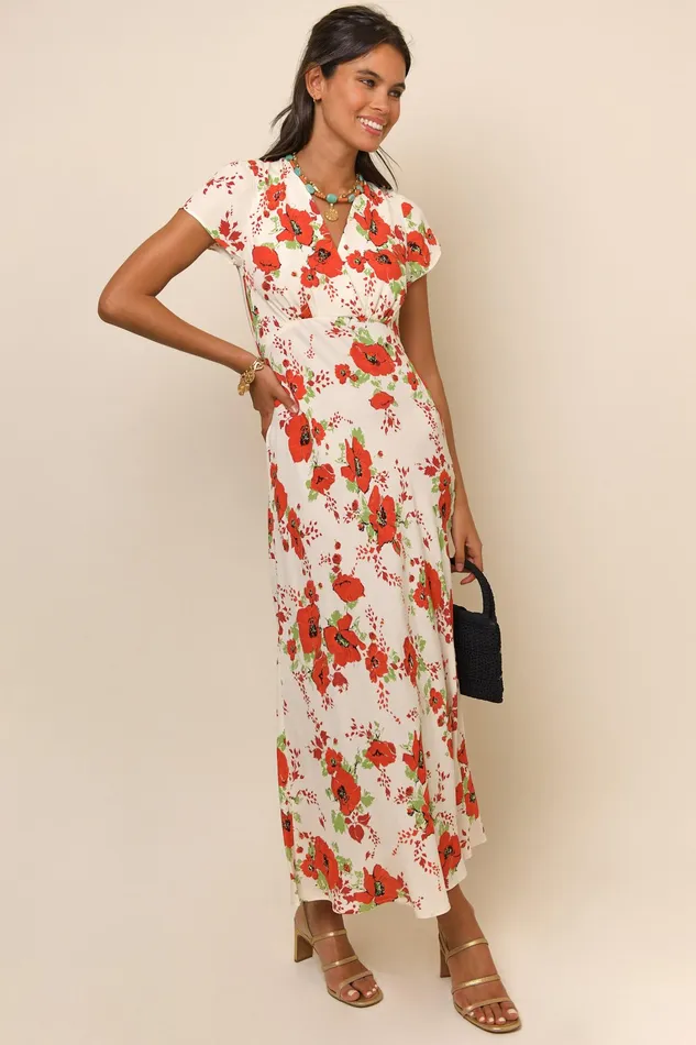 Dresses Women RIXO Clarissa Red Poppy