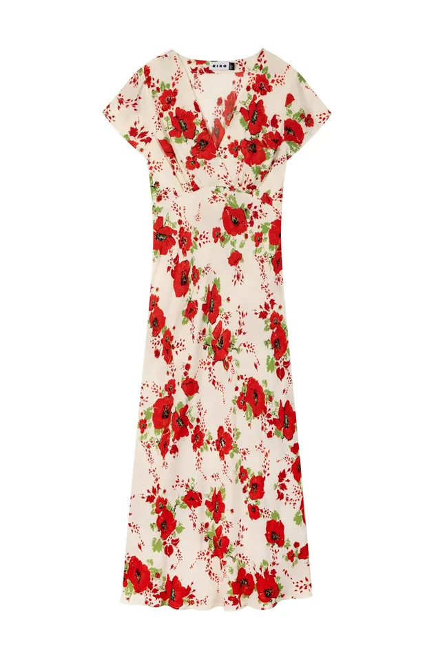 Dresses Women RIXO Clarissa Red Poppy Dresses Women RIXO Clarissa Red Poppy