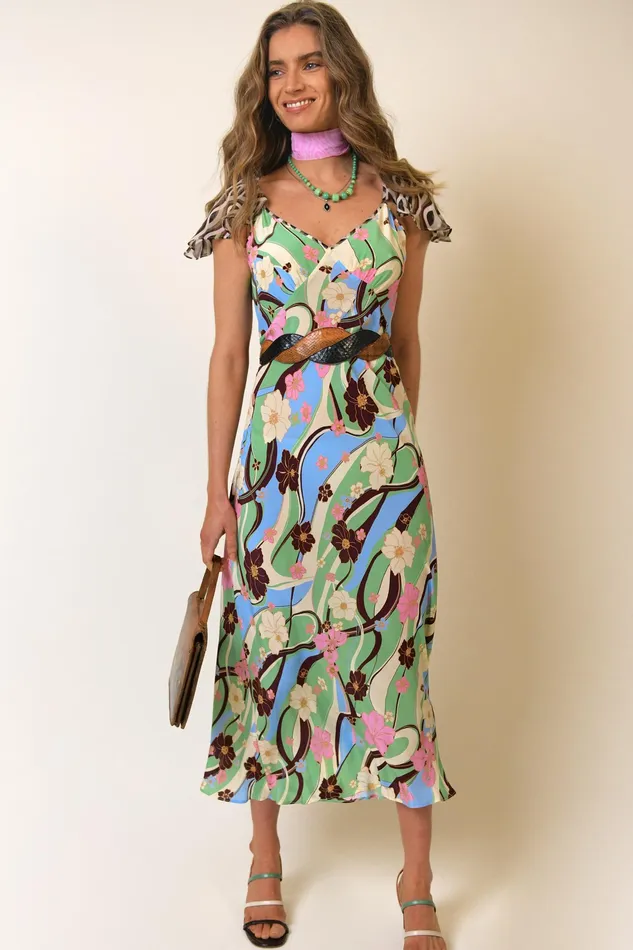 Dresses Women RIXO Effie Hibiscus Geo Mix