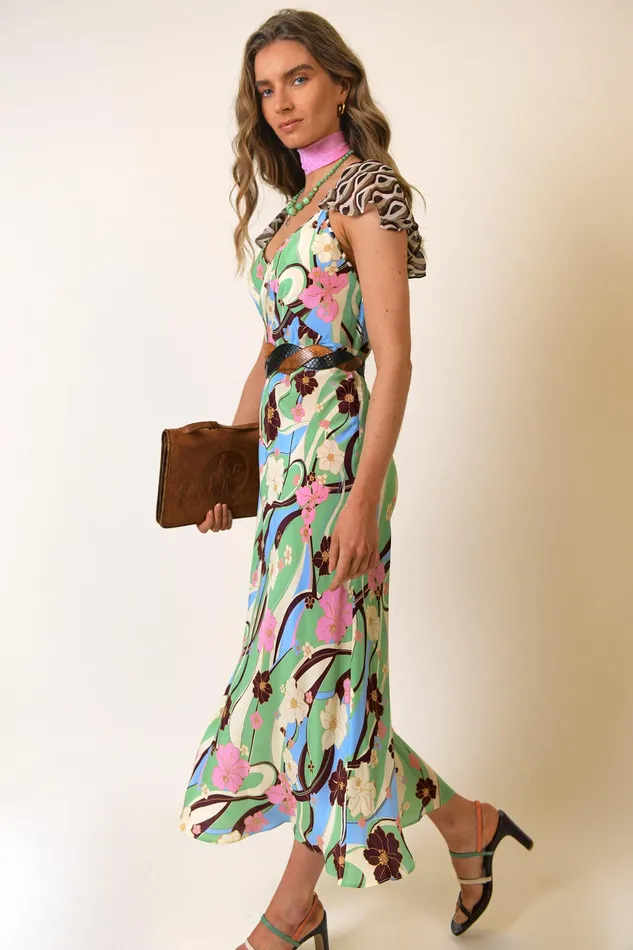 Dresses Women RIXO Effie Hibiscus Geo Mix Dresses Women RIXO Effie Hibiscus Geo Mix