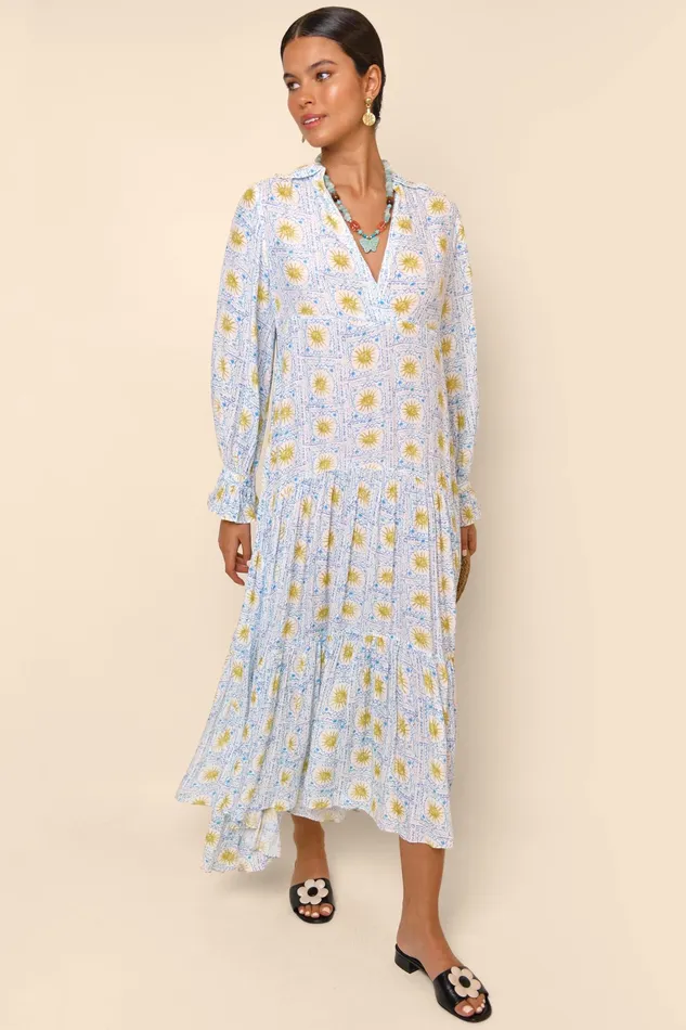 Dresses Women RIXO Mali Wavey Sun Ivory