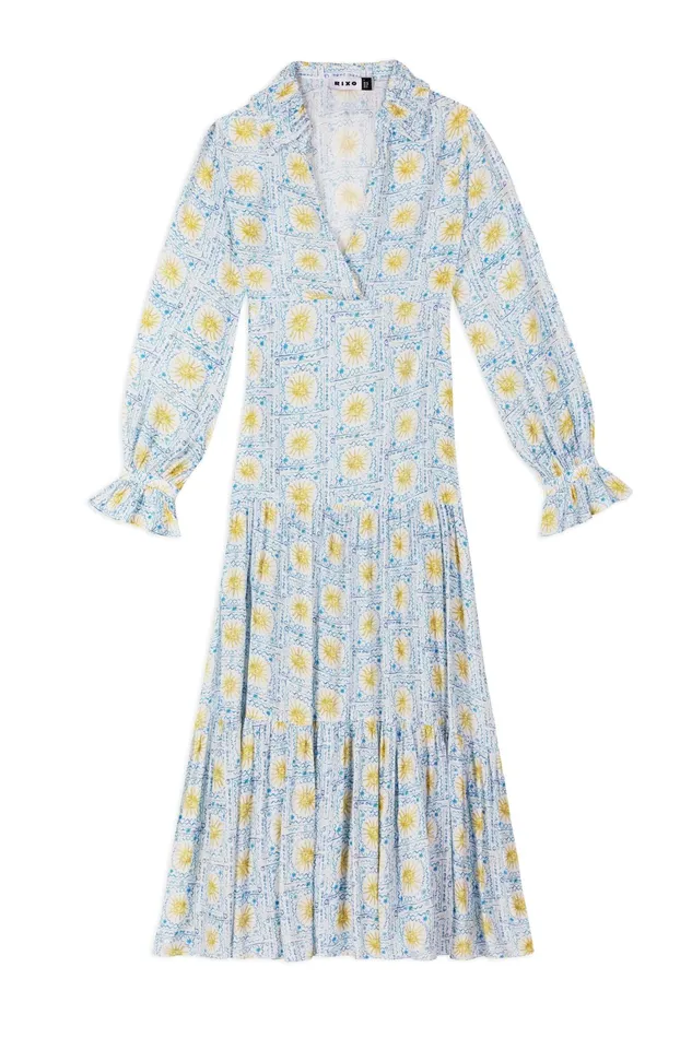 Dresses Women RIXO Mali Wavey Sun Ivory Dresses Women RIXO Mali Wavey Sun Ivory