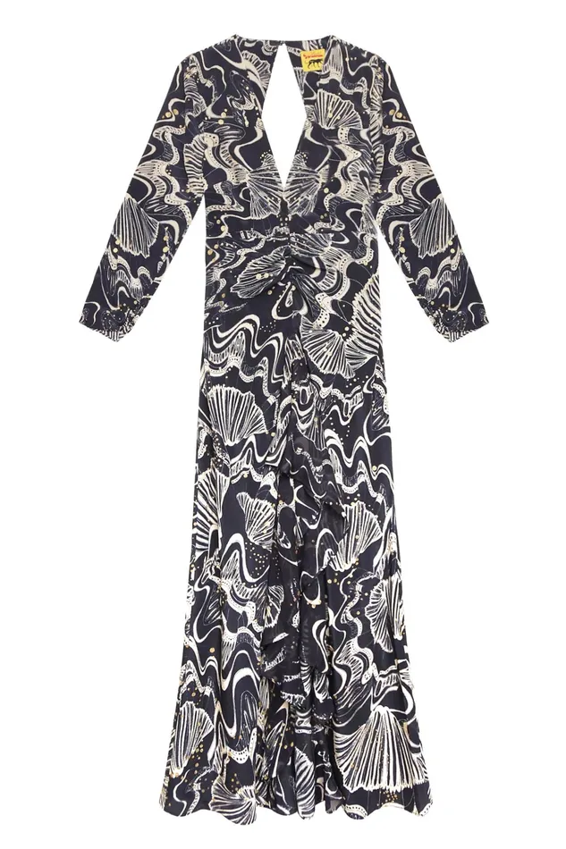 Dresses Women RIXO Rose Navy Glitter Psychedelic Shell Dresses Women RIXO Rose Navy Glitter Psychedelic Shell