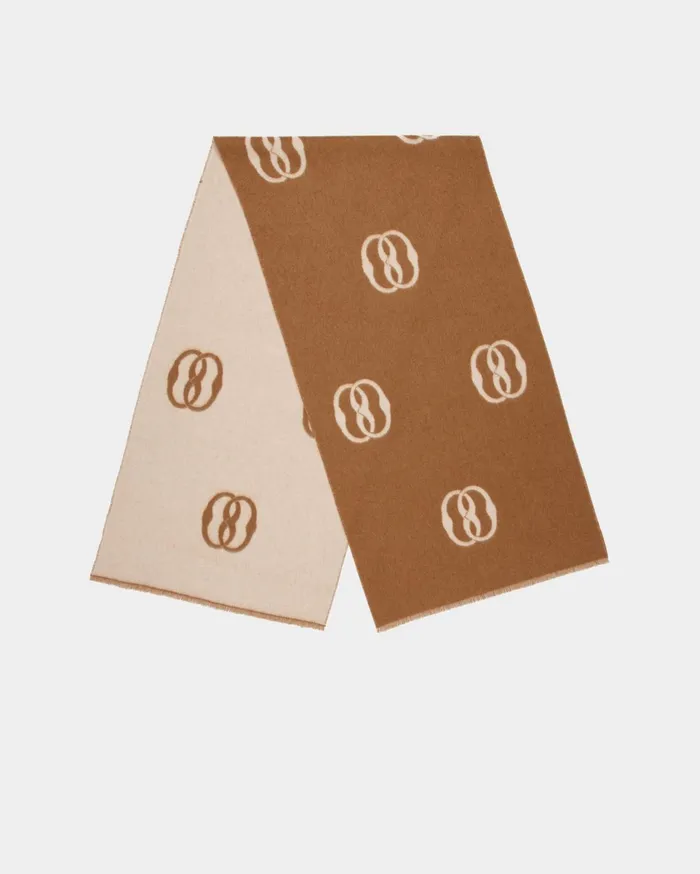 Emblem Scarf In Desert And Dusty Petal Fabric Women Bally Scarves