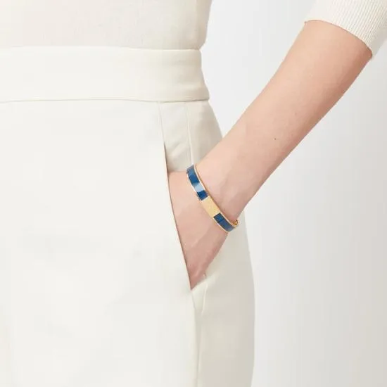 Enamel Bracelet Navy Enamel Women Aspinal Of London Bangles and Bracelets