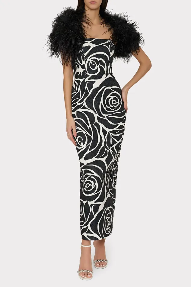 Feather Bolero Black Women Milly Coats and Jackets