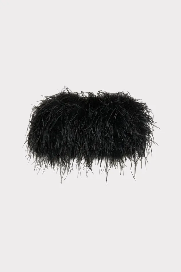 Feather Bolero Black Women Milly Coats and Jackets