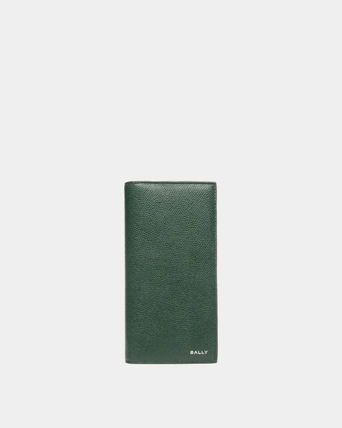 Flag Continental Wallet In Bottle Green Leather Men Bally Wallets and Card Holders
