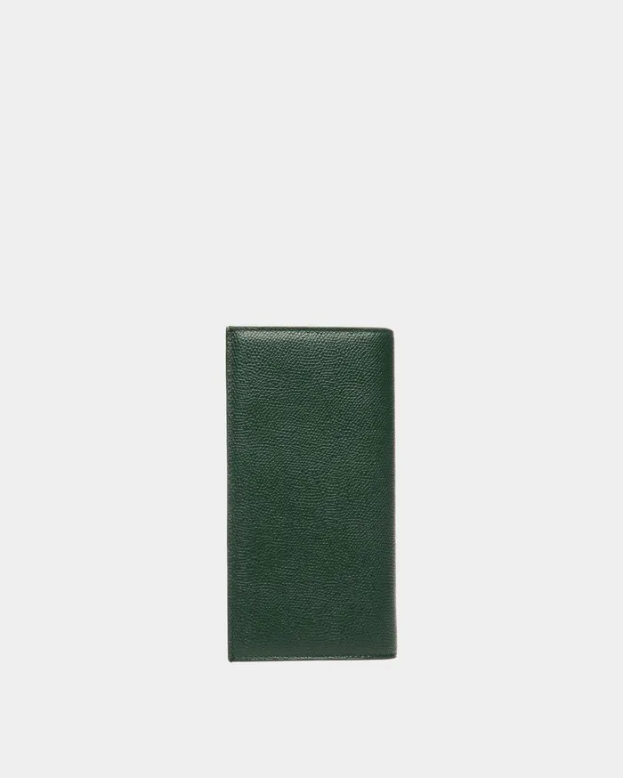 Flag Continental Wallet In Bottle Green Leather Men Bally Wallets and Card Holders