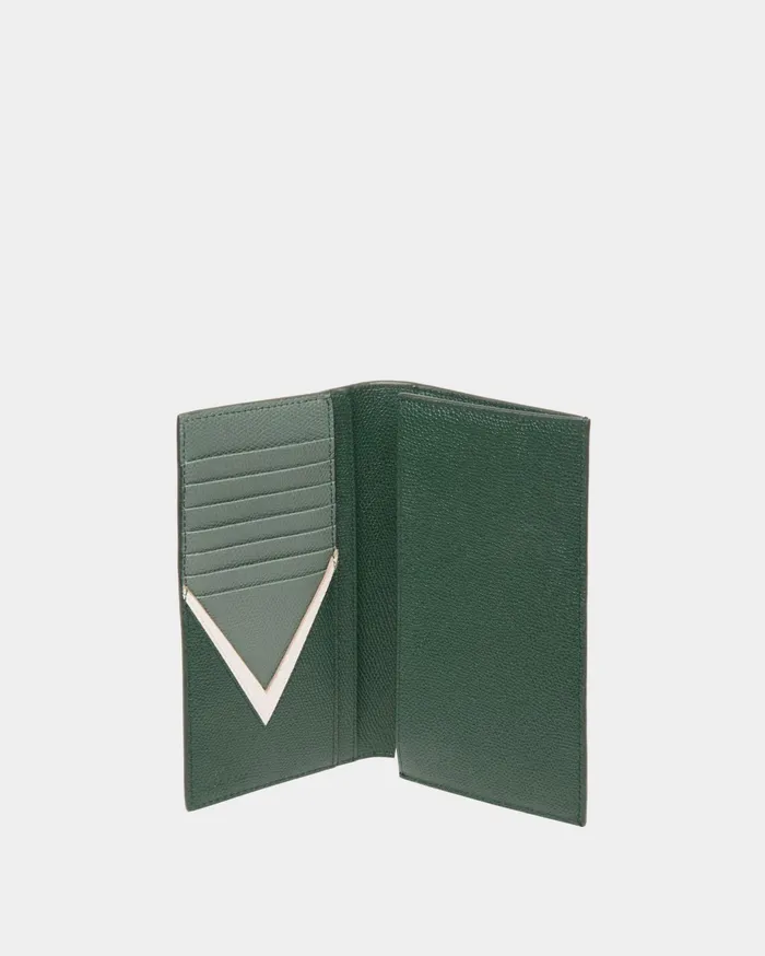 Flag Continental Wallet In Bottle Green Leather Men Bally Wallets and Card Holders