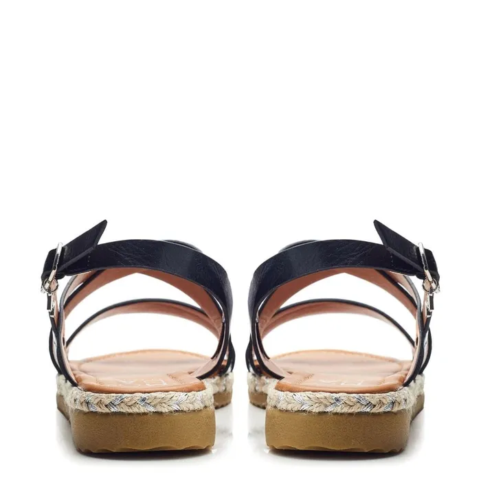 Flatform Sandals Women Moda In Pelle Neyma Black Porvair Flatform Sandals Women Moda In Pelle Neyma Black Porvair