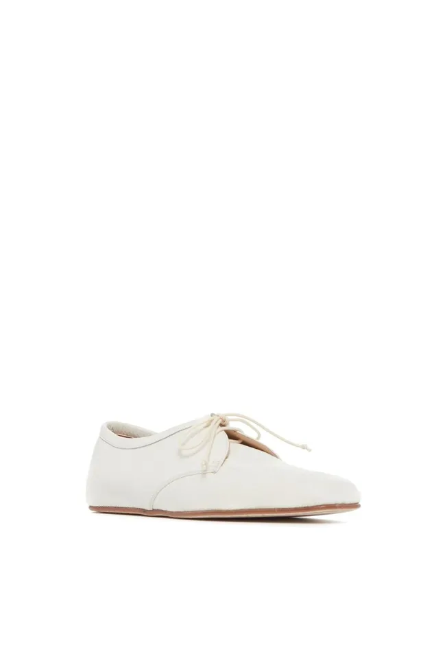 Flats Women Gabriela Hearst Luca Flat Shoe In Cream Leather