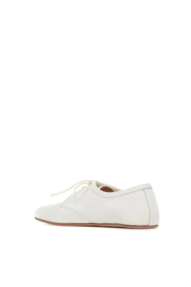 Flats Women Gabriela Hearst Luca Flat Shoe In Cream Leather