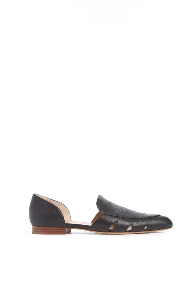 Flats Women Gabriela Hearst Rory Flat Shoe In Black Textured Leather