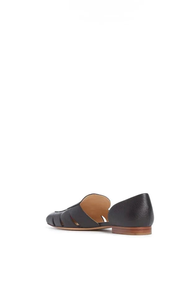 Flats Women Gabriela Hearst Rory Flat Shoe In Black Textured Leather