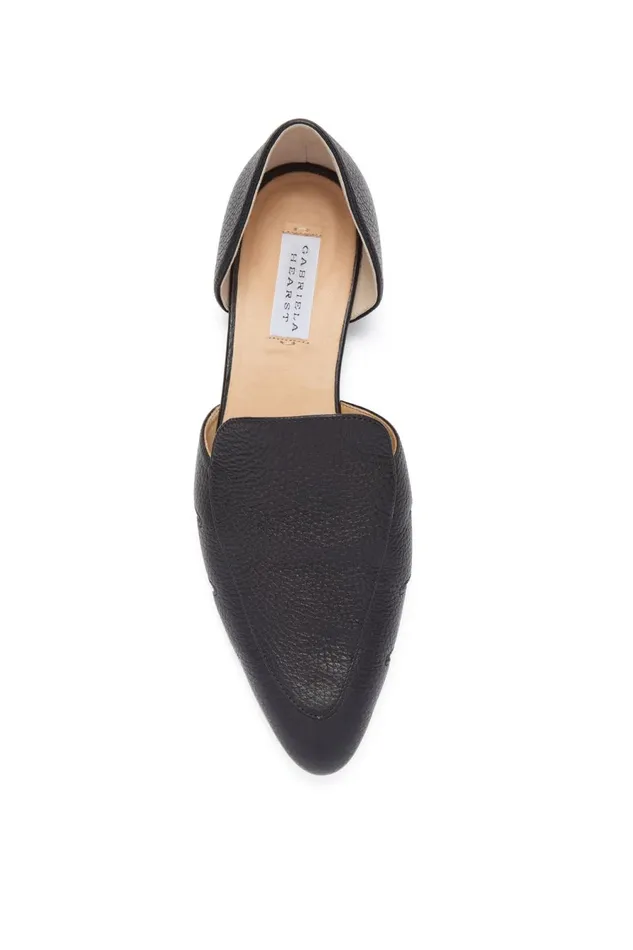 Flats Women Gabriela Hearst Rory Flat Shoe In Black Textured Leather