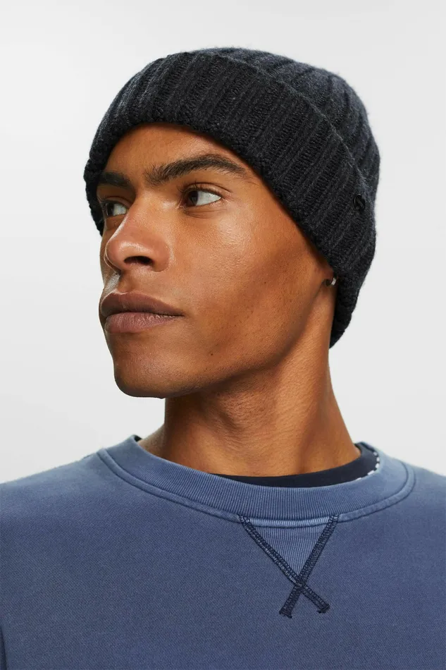 Hats Caps Women Esprit Chunky RibbedKnit Beanie Navy