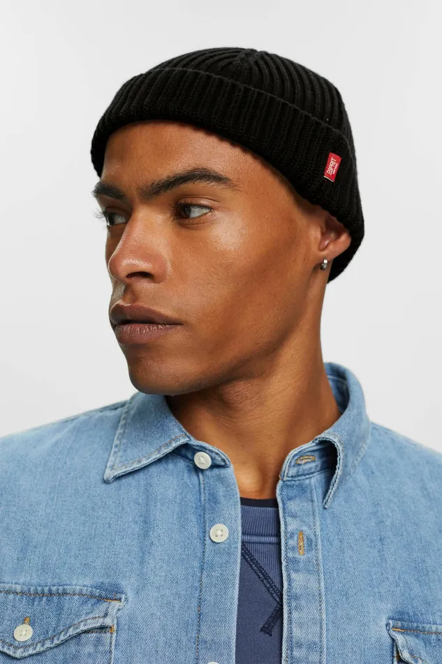 Hats Caps Women Esprit RibKnit Beanie 100 Cotton Black
