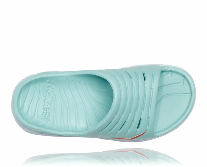 HOKA ONE ONE Recovery Sandals ORA Recovery Slide Eggshell Blue White 8211 Women