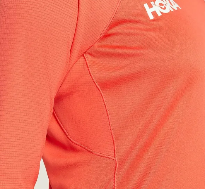 HOKA ONE ONE Tops Performance 34 Sleeve Hot Coral 8211 Women