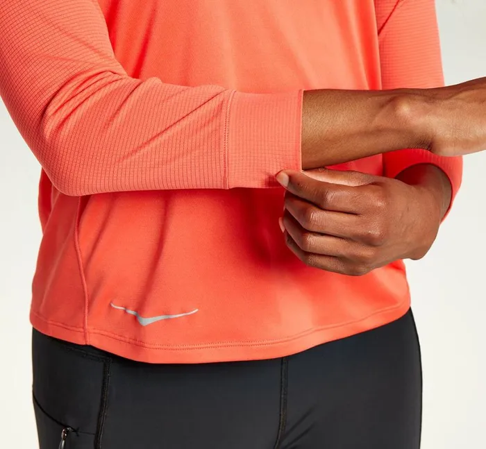 HOKA ONE ONE Tops Performance 34 Sleeve Hot Coral 8211 Women