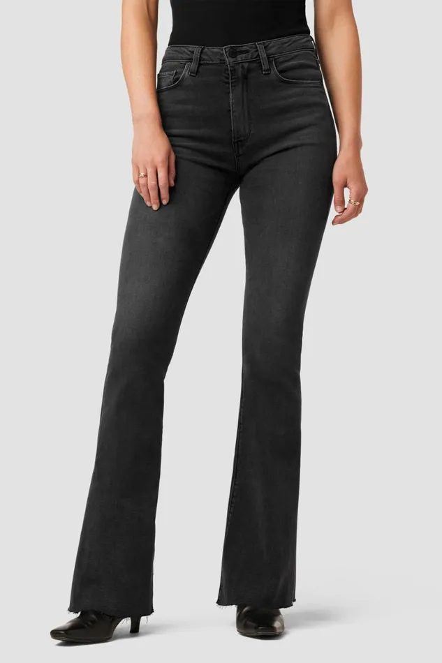 Hudson Jeans Flare Women Holly HighRise Flare Petite Jean Washed Black