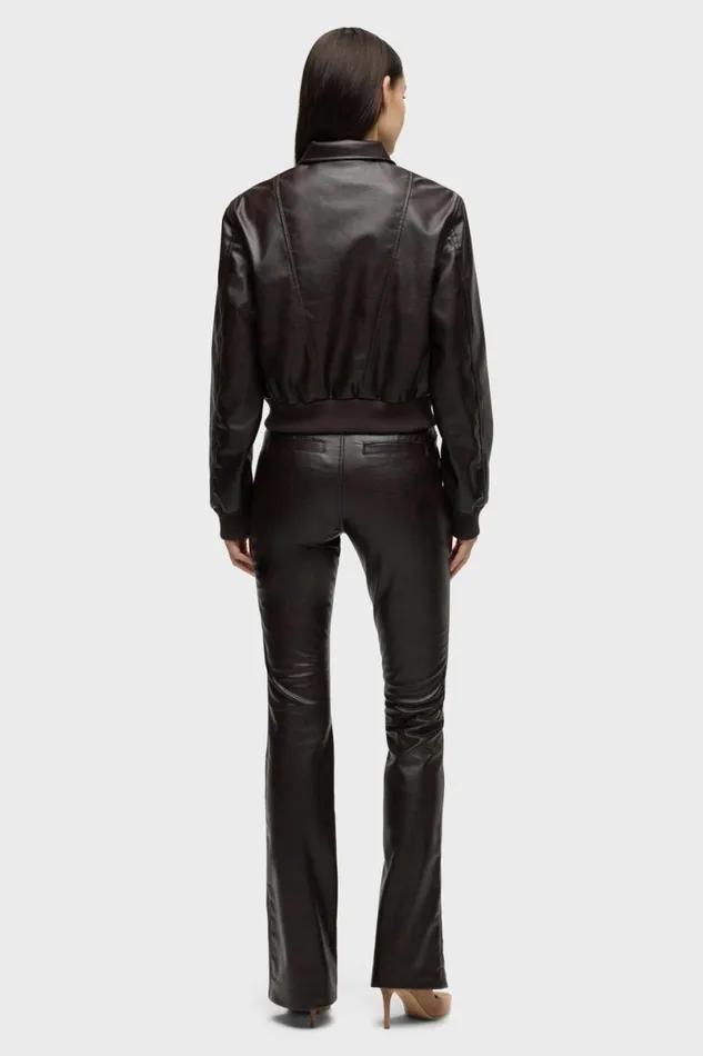 Hudson Jeans Jackets and Outerwear Women Bomber Jacket Marbled Vegan Leather Hudson Jeans Jackets and Outerwear Women Bomber Jacket Marbled Vegan Leather
