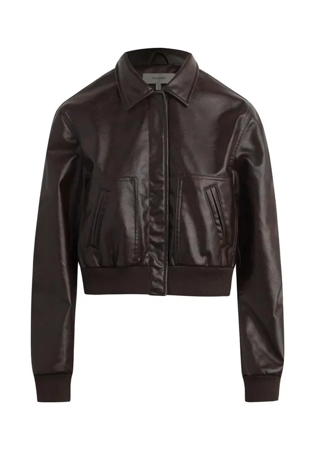 Hudson Jeans Jackets and Outerwear Women Bomber Jacket Marbled Vegan Leather Hudson Jeans Jackets and Outerwear Women Bomber Jacket Marbled Vegan Leather