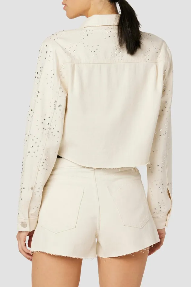 Hudson Jeans Jackets and Outerwear Women Lola Shrunken Jacket Star Studded Hudson Jeans Jackets and Outerwear Women Lola Shrunken Jacket Star Studded