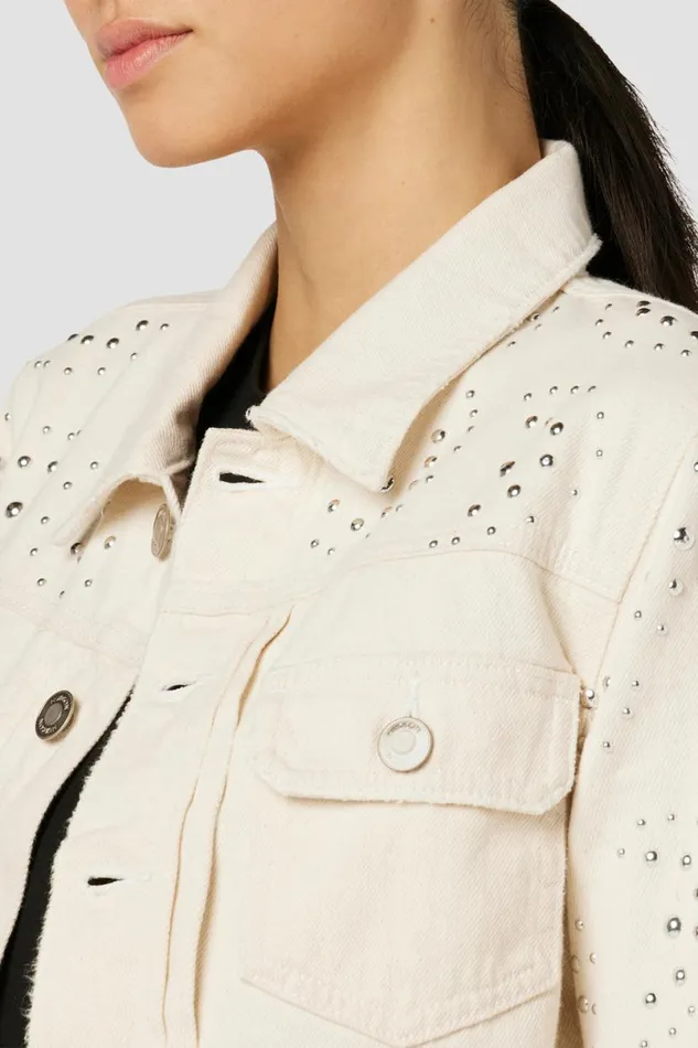 Hudson Jeans Jackets and Outerwear Women Lola Shrunken Jacket Star Studded Hudson Jeans Jackets and Outerwear Women Lola Shrunken Jacket Star Studded