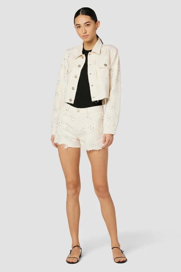 Hudson Jeans Jackets and Outerwear Women Lola Shrunken Jacket Star Studded Hudson Jeans Jackets and Outerwear Women Lola Shrunken Jacket Star Studded