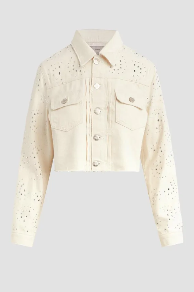 Hudson Jeans Jackets and Outerwear Women Lola Shrunken Jacket Star Studded Hudson Jeans Jackets and Outerwear Women Lola Shrunken Jacket Star Studded