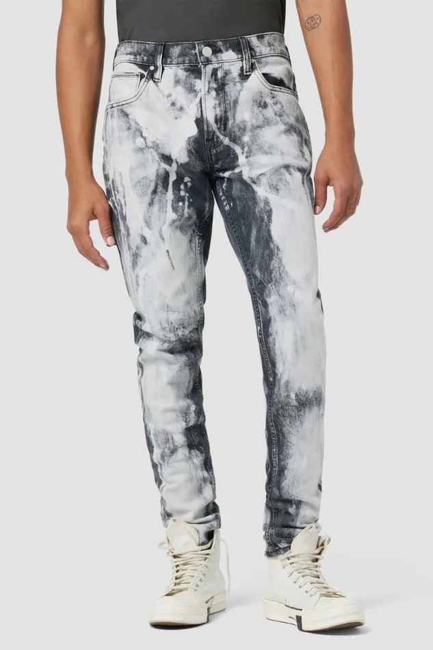 Hudson Jeans Skinny Men Zack Skinny Jean Bleach Black
