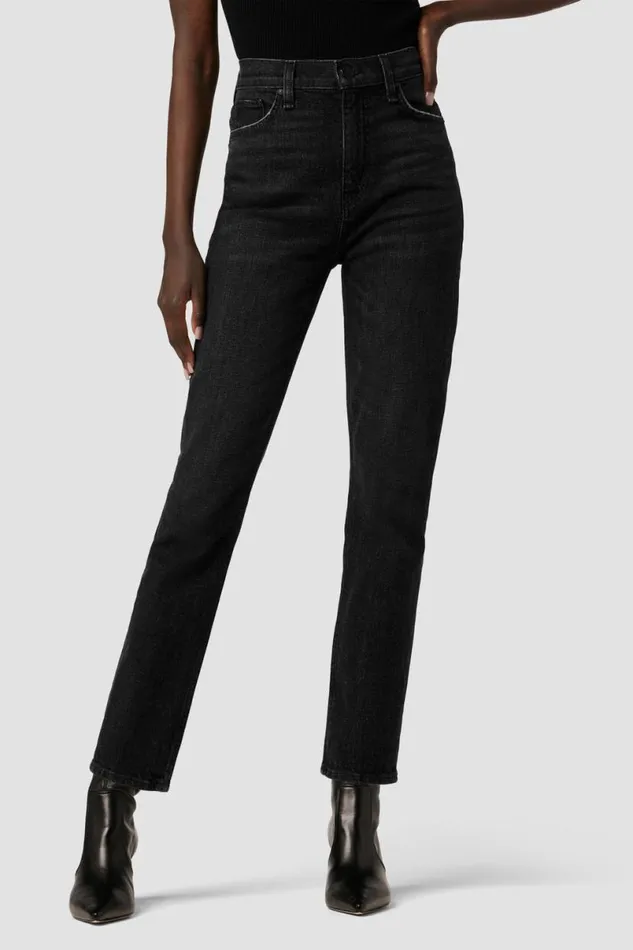 Hudson Jeans Straight Women Harlow Ultra HighRise Cigarette Ankle Jean Dark Raven