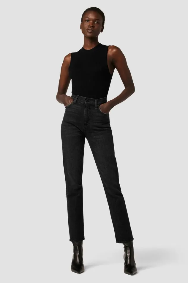 Hudson Jeans Straight Women Harlow Ultra HighRise Cigarette Ankle Jean Dark Raven Hudson Jeans Straight Women Harlow Ultra HighRise Cigarette Ankle Jean Dark Raven