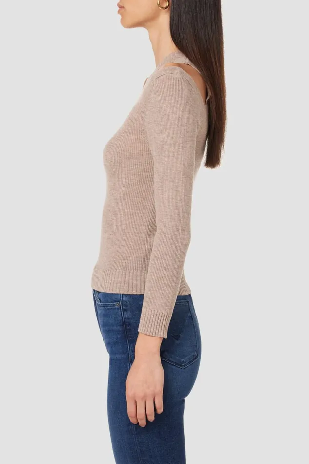 Hudson Jeans Tops and Sweaters Women Cut Out Long Sleeve Sweater Oatmeal Hudson Jeans Tops and Sweaters Women Cut Out Long Sleeve Sweater Oatmeal
