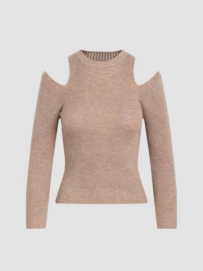 Hudson Jeans Tops and Sweaters Women Cut Out Long Sleeve Sweater Oatmeal Hudson Jeans Tops and Sweaters Women Cut Out Long Sleeve Sweater Oatmeal