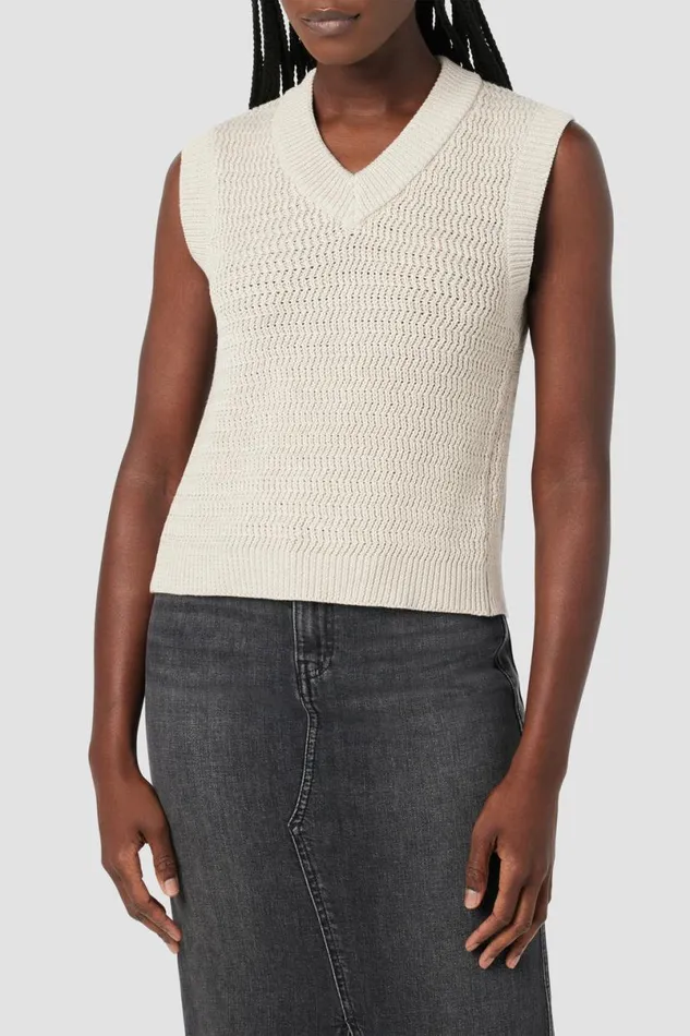 Hudson Jeans Tops and Sweaters Women Knot Back Sleeveless Sweater Ivory