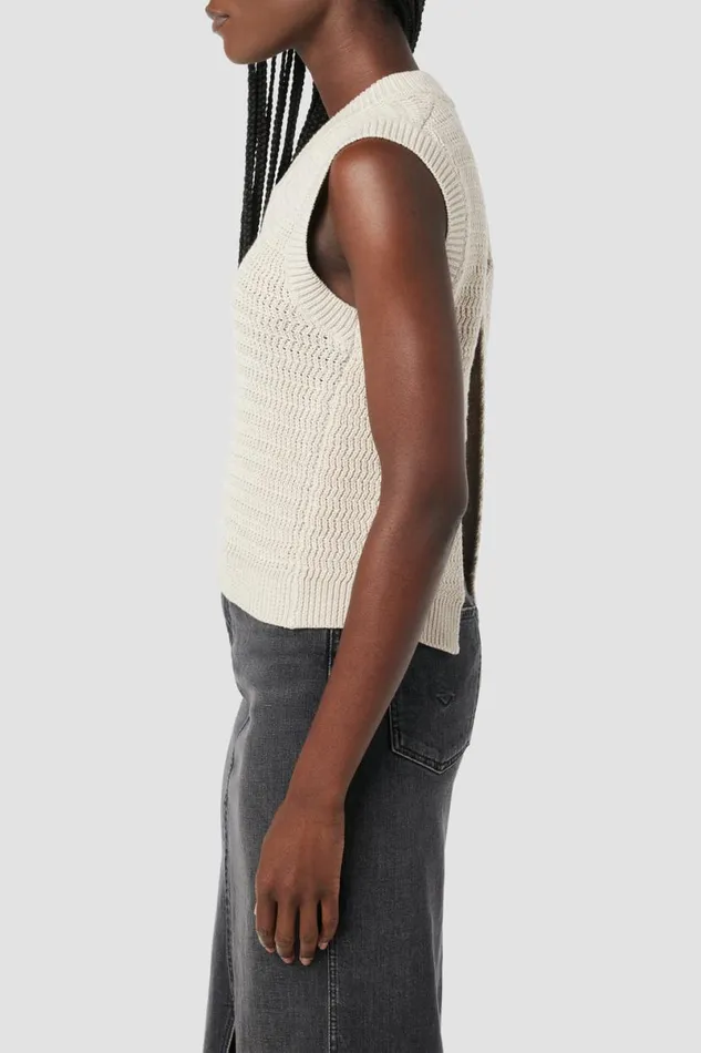 Hudson Jeans Tops and Sweaters Women Knot Back Sleeveless Sweater Ivory Hudson Jeans Tops and Sweaters Women Knot Back Sleeveless Sweater Ivory
