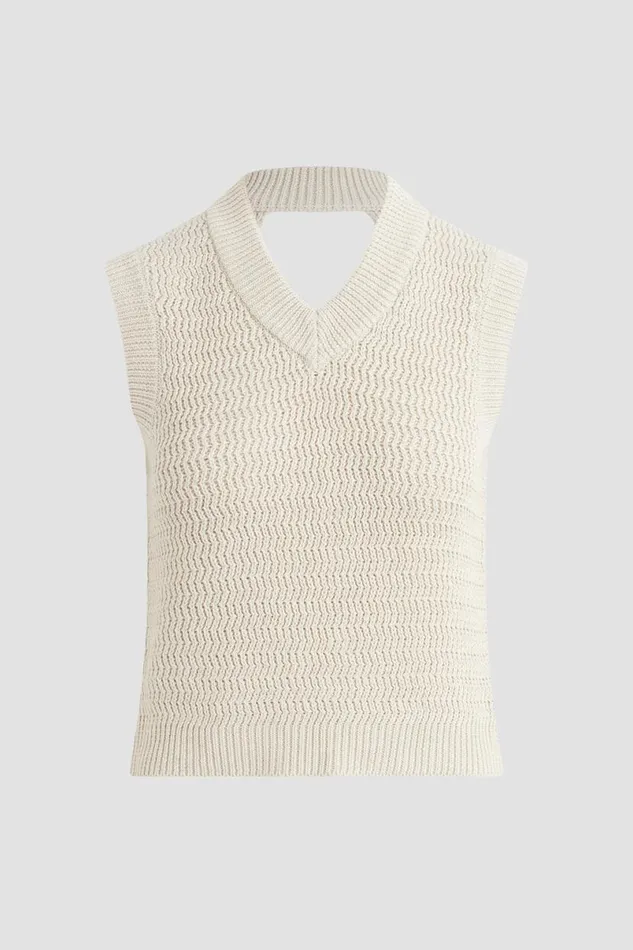 Hudson Jeans Tops and Sweaters Women Knot Back Sleeveless Sweater Ivory Hudson Jeans Tops and Sweaters Women Knot Back Sleeveless Sweater Ivory